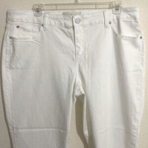 NWOT SLINK JEANS Curvy Boyfriend White Denim Jeans Women's Size 20